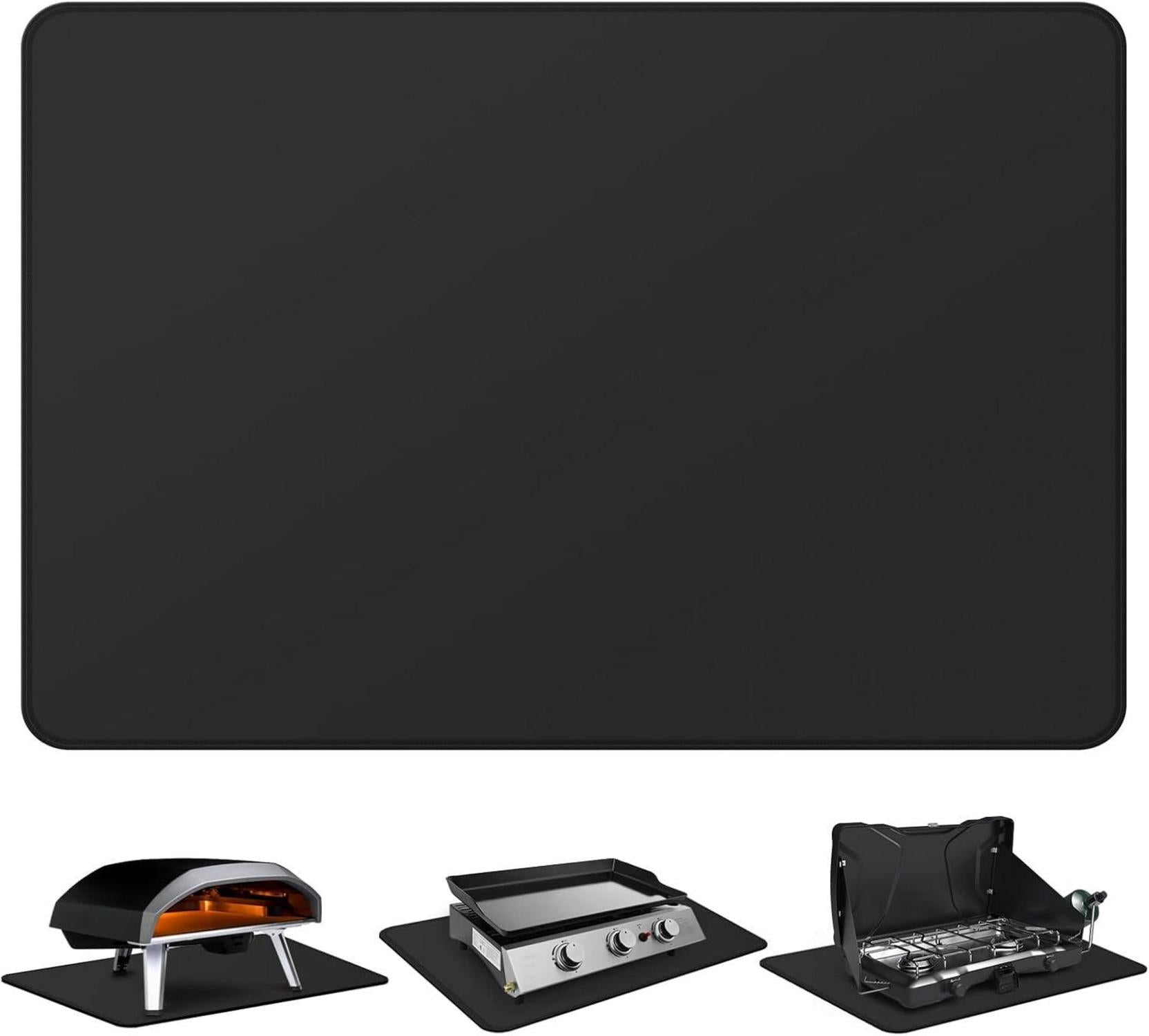 Hitzebeständige Grillmatte für Outdoor-Grill, 60 x 90cm, Schwarz
