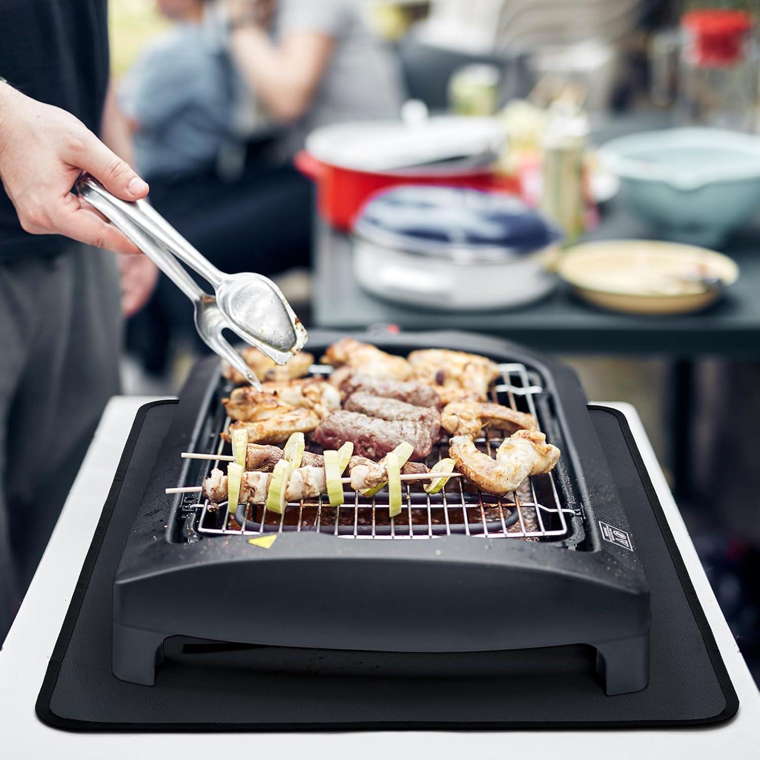 Hitzebeständige Grillmatte schwarz 60x90 cm für