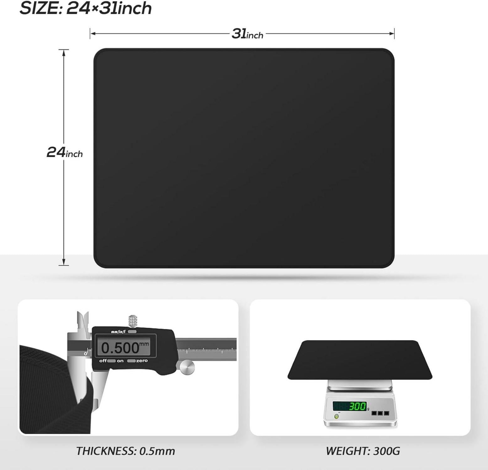 Hitzebeständige Grillmatte Feuerfest Outdoor Tischschutz schwarz