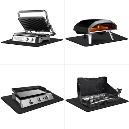 Outdoor Grillmatte Feuerfest Wasserfest 61x91,4 cm Schwarz Schutzmatte