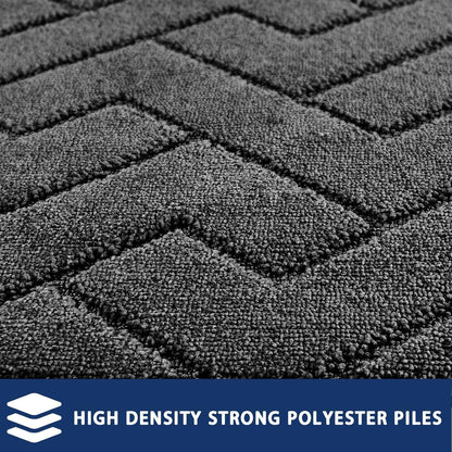 FCSDETAIL Schmutzfangmatte 50x80cm rutschfeste Fußmatte waschbar absorbierend Teppich Flur Haustür dunkel