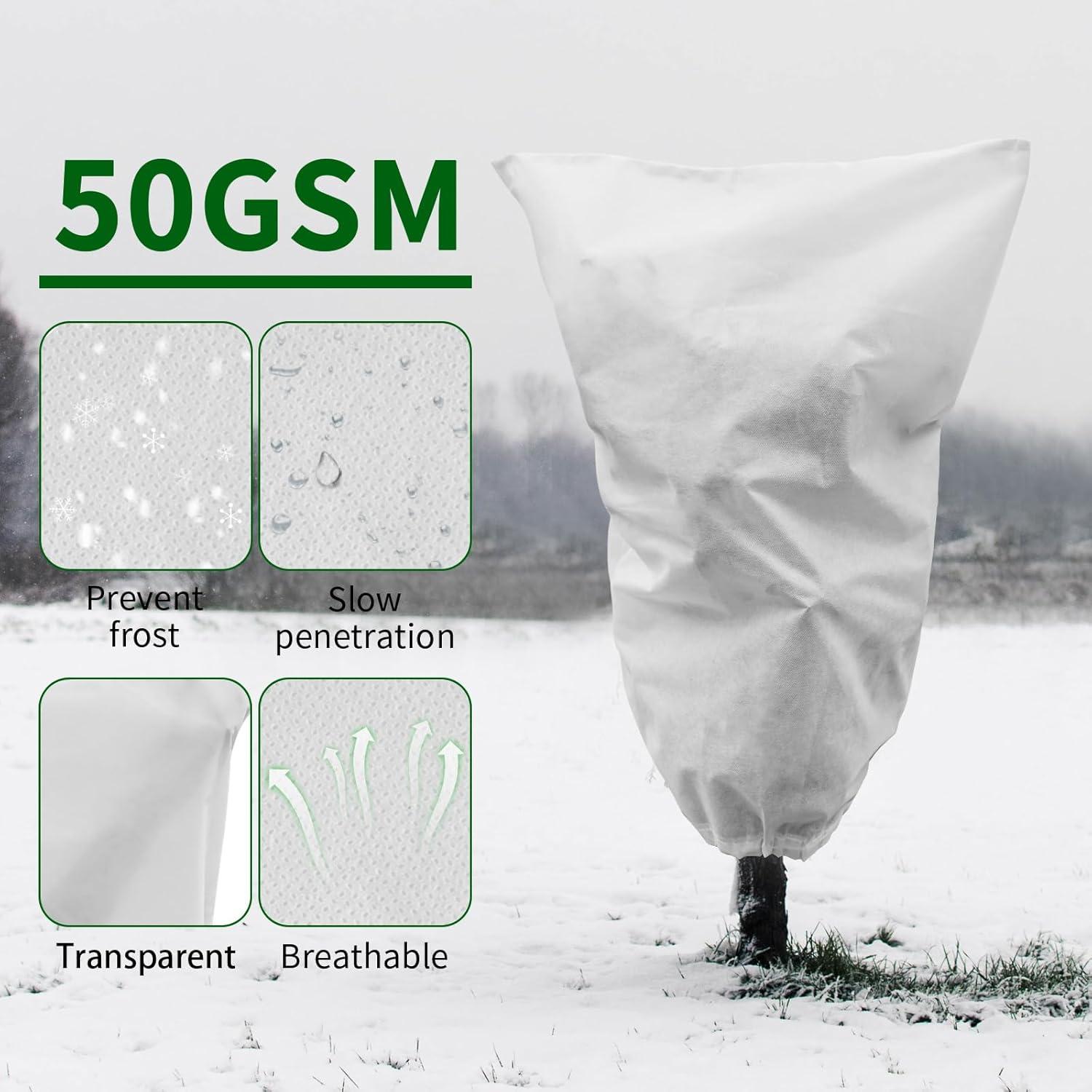 2er Set 80x100cm Frostschutzhaube für Pflanzen mit Zugband