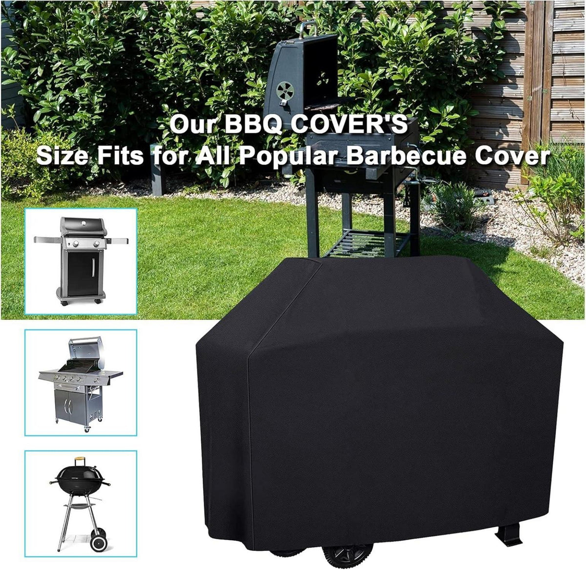 Grill Abdeckhaube 210D Oxford Gasgrill 147 cm x 61 cm x 122 cm Schwarz