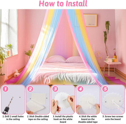 Moskitonetz Betthimmel weiß für Mädchen hängend Schlafzimmer Deko Reisen
