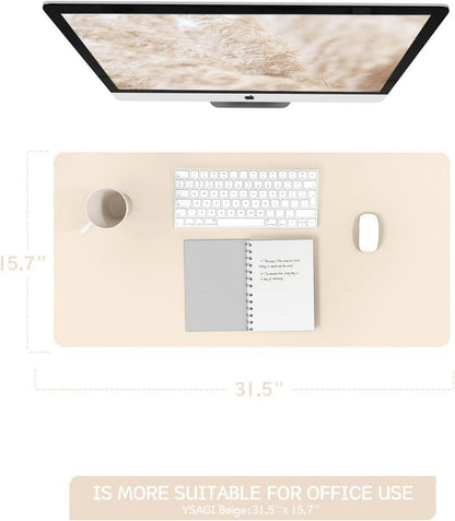 Schreibtischunterlage Mauspad Leder Rutschfeste Wildleder Beige