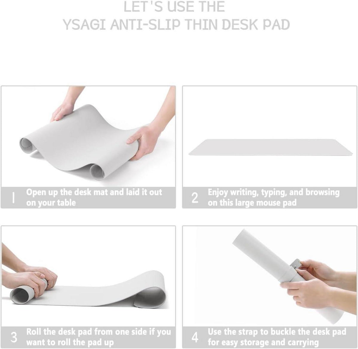 Schreibtischunterlage Mauspad Leder Weiß 120x60cm Wildleder Office