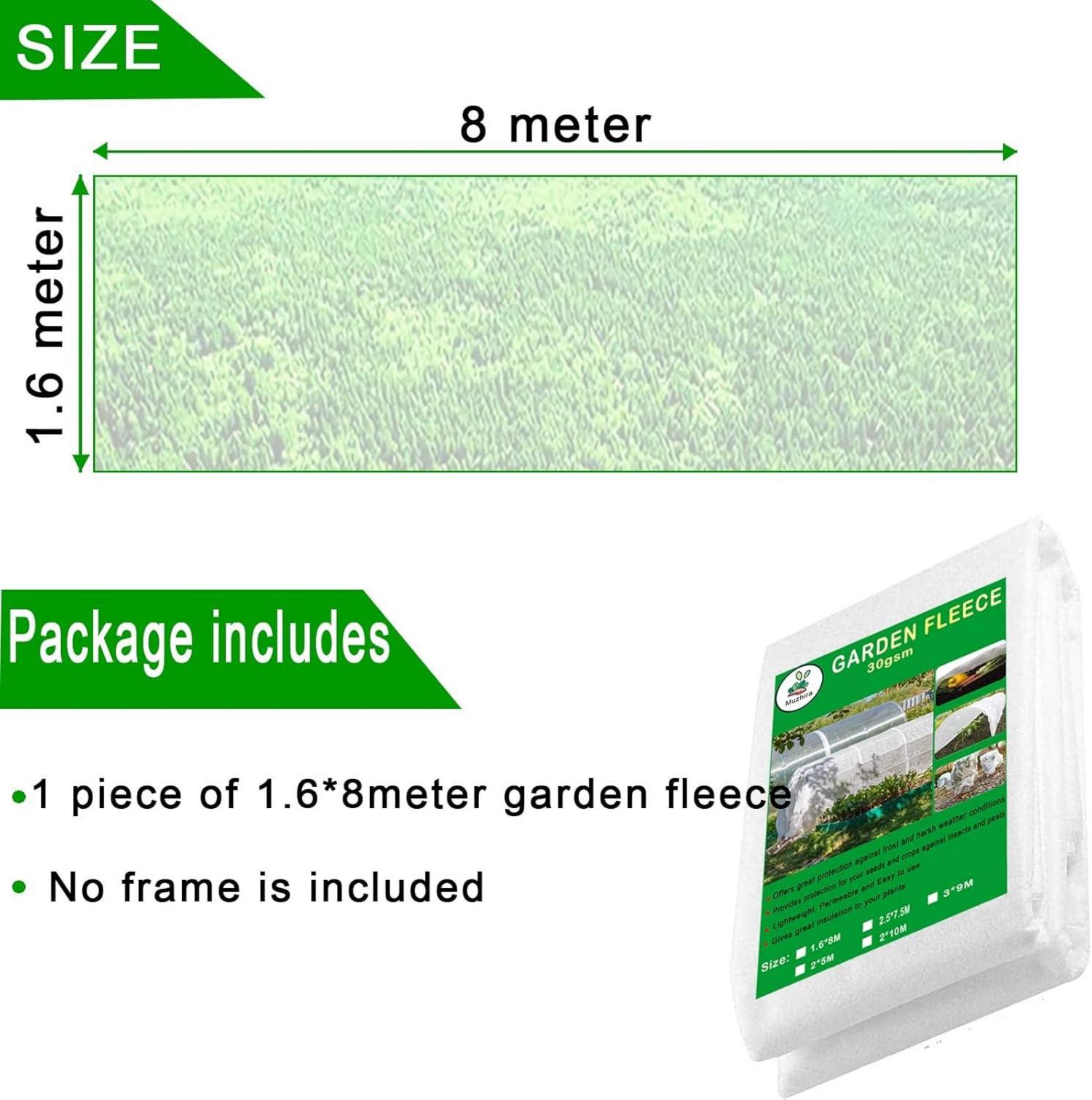 Wintervlies Pflanzen Frostschutz 1.6m x 8m Gartenvlies Kälteschutzvlies