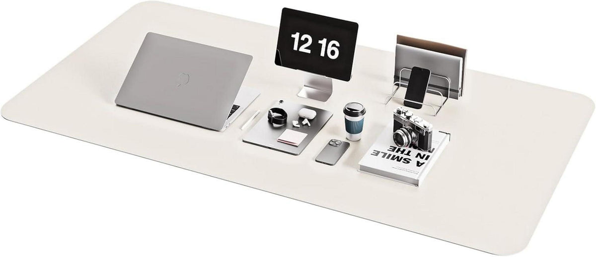 Großes Office Mousepad mit Leder, rutschfeste Unterlage 120x60cm