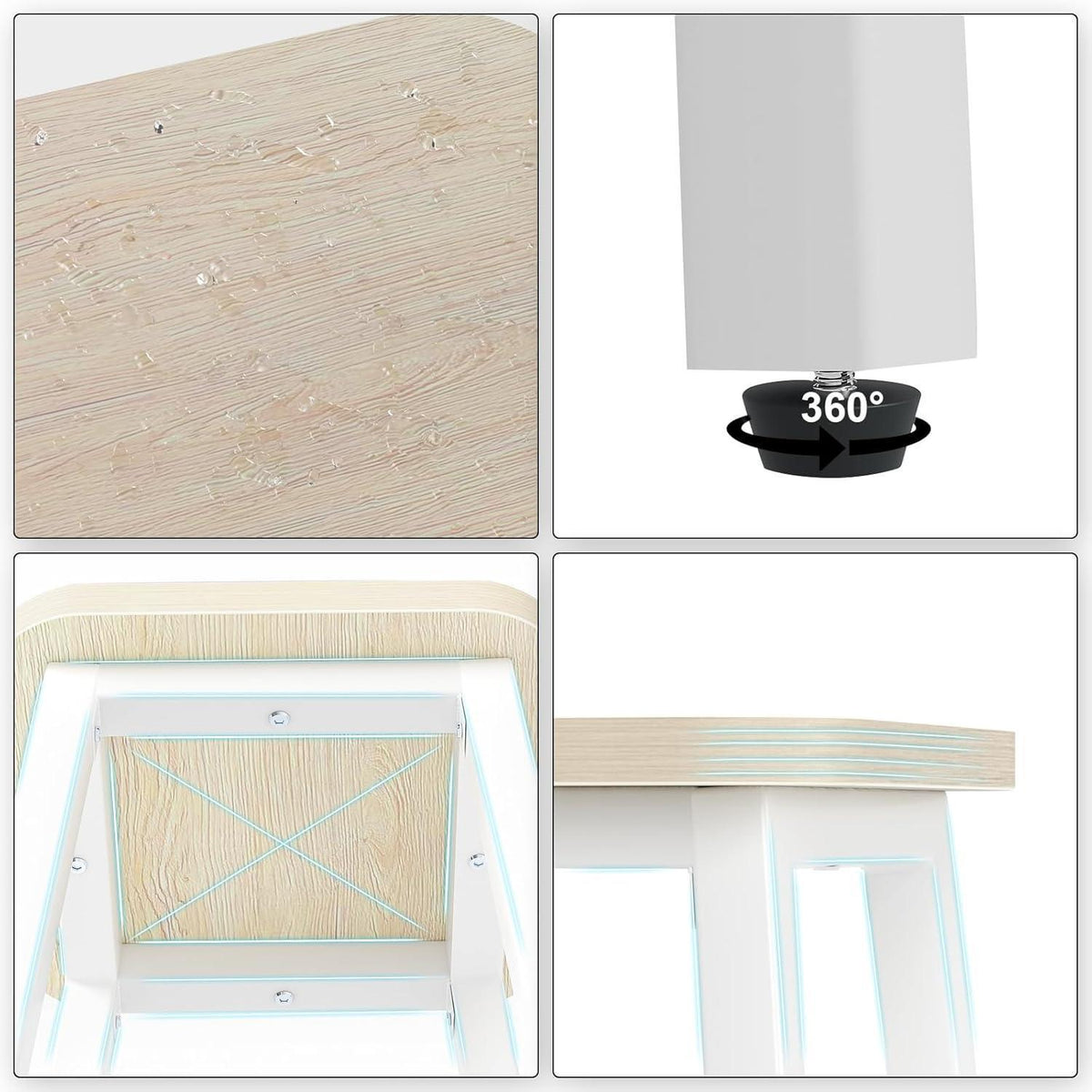 Holzoptik Barhocker Set (2x) – Industriestil & Stabil
