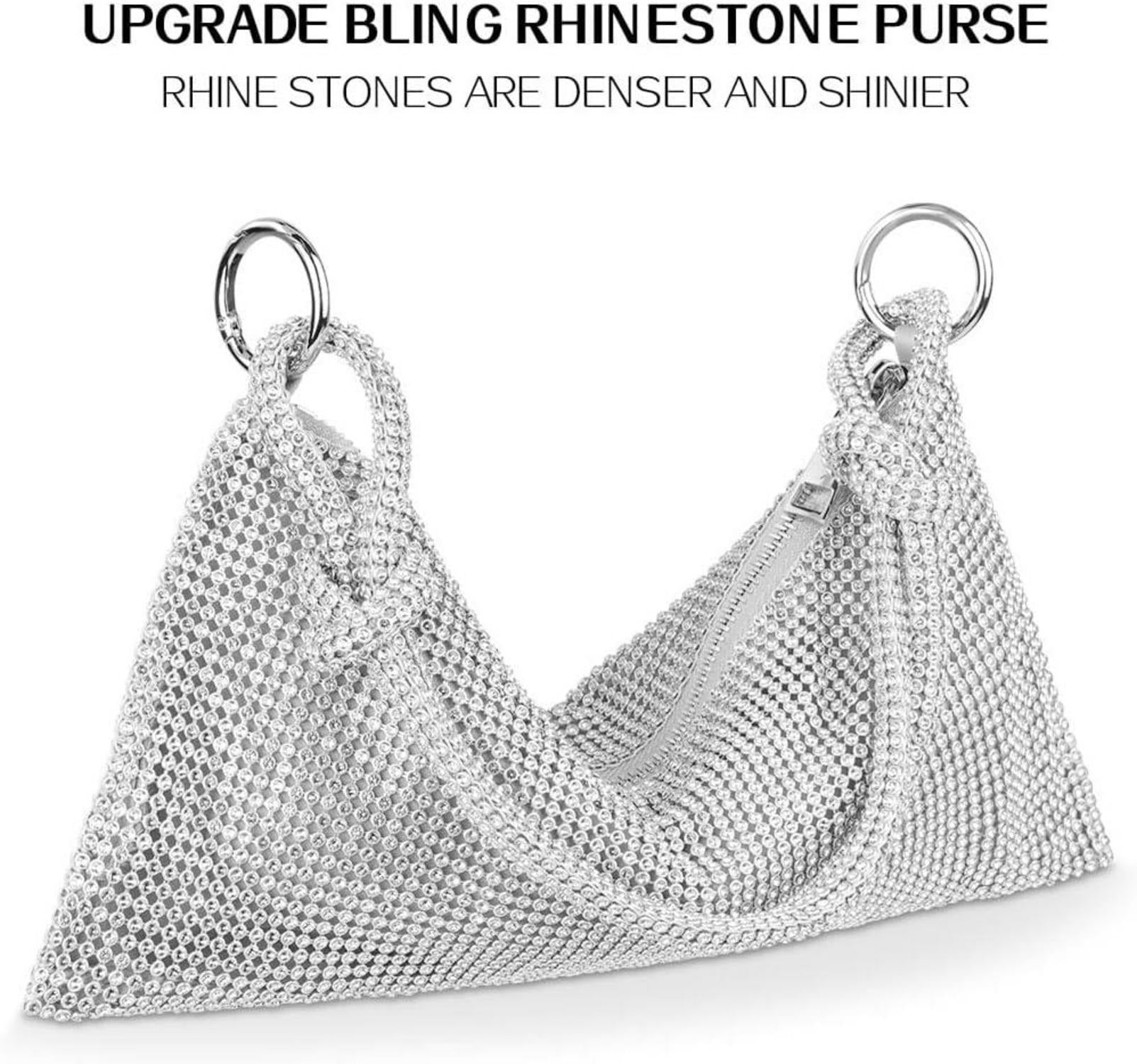 Damen Clutch Glitzer Strass Abendtasche Umhängetasche Kristall Hochzeit Party