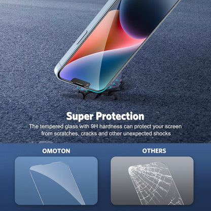 OMOTON iPhone 14 Panzer Schutz Glas + Kamerafolie 6.1 Zoll