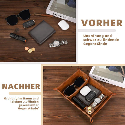 Schreibtisch Organizer Leder Ablage Tablett Weihnachtsgeschenk Papa