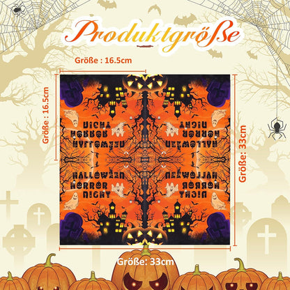 Halloween Servietten Tischdeko 40Stück Schwarz Orange