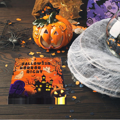 Halloween Servietten Herbst Geburtstag Tischdeko 40Stück Gruselig Orange