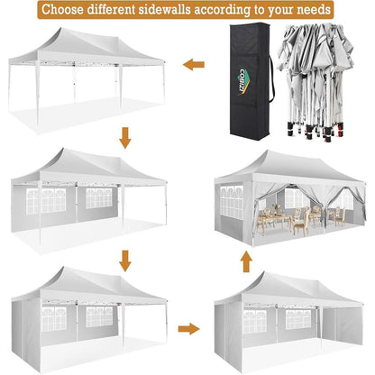 Faltpavillon 3x6m mit Seitenteilen – Wasserdicht & Stabil