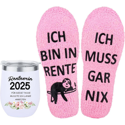Ruhestand Geschenk Frau Rentnerin 350ml Thermobecher