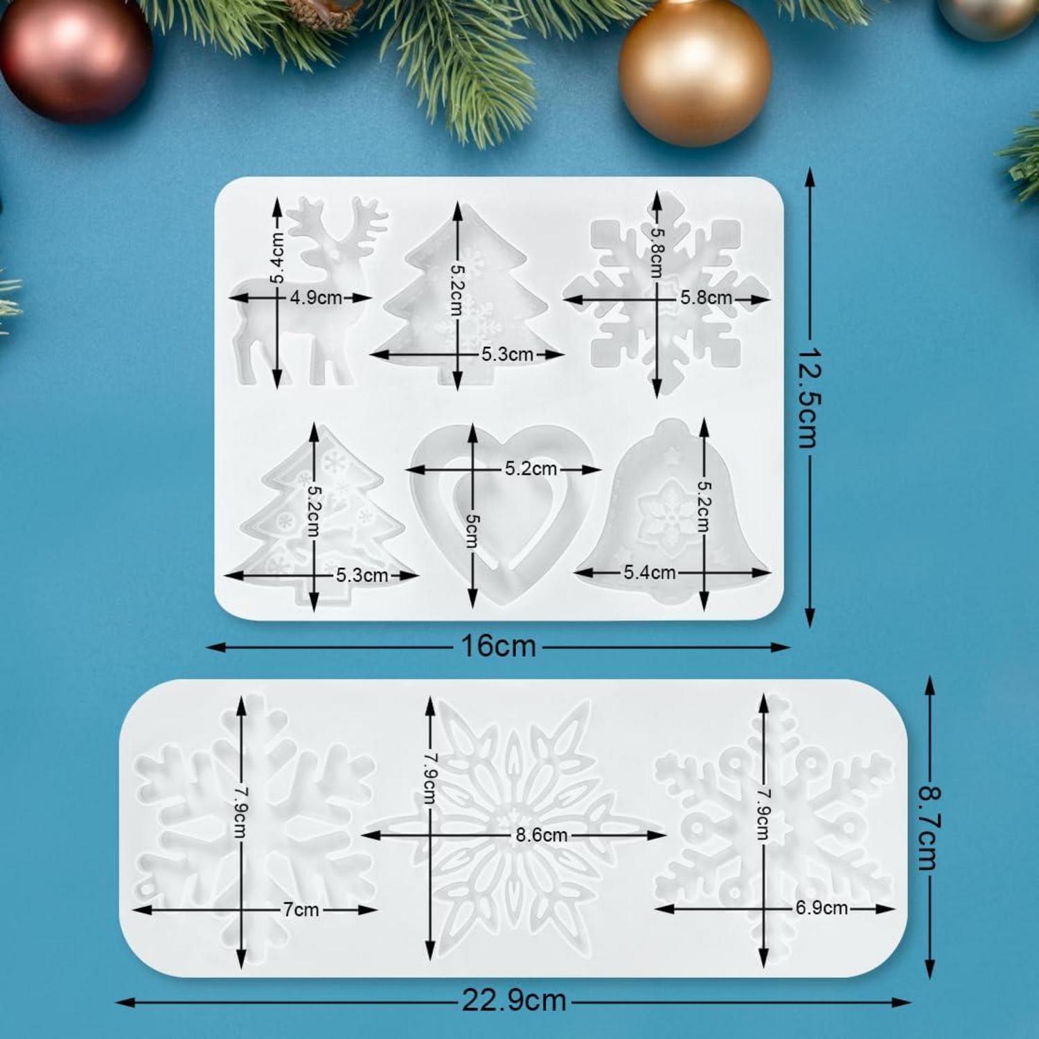 Silikonform Weihnachten 2 Stück Harz Schneeflocke DIY