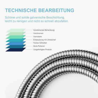 Duschschlauch Edelstahl Ersatz Hochdruck Knickschutz Brauseschlauch