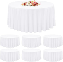 Weiße Runde Tischdecken 6er Pack Polyester 305 cm für Hochzeiten