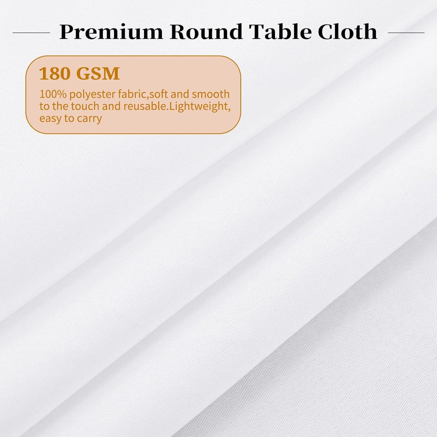Weiße Runde Tischdecken 6er Pack Polyester 305 cm für Hochzeiten