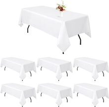 Weiße rechteckige Polyester-Tischdecke 6er Pack 153 x 320 cm