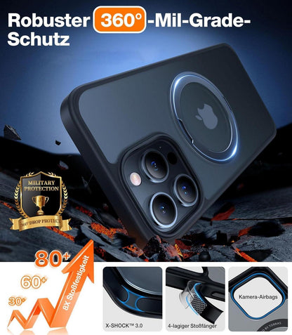 TORRAS Ostand R 360° Magnetischer Ring Ständer für iPhone 15 Pro Max Hülle Magnetisch Schwarz