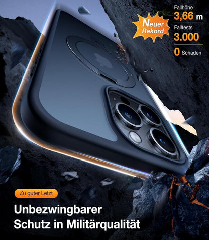 iPhone 15 Pro Hülle MagSafe Schwarz Stoßfest Standfunktion Magnetisch