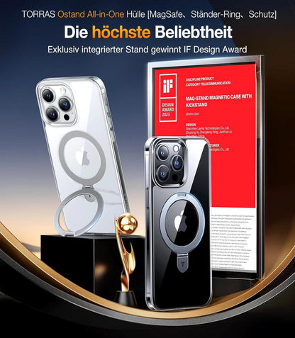 iPhone 15 Pro Max Hülle MagSafe Magnetständer Militärschutz