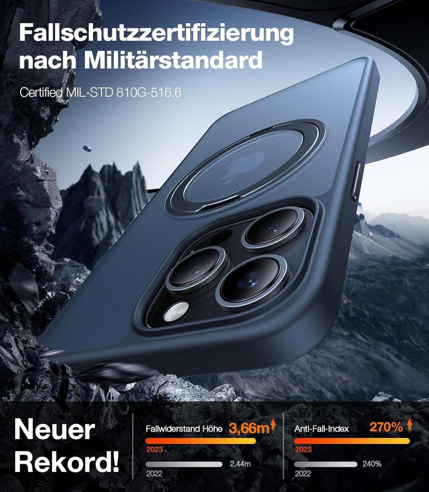 TORRAS iPhone 15 Pro Hülle MagSafe Schwarz Luxus Stoßfest
