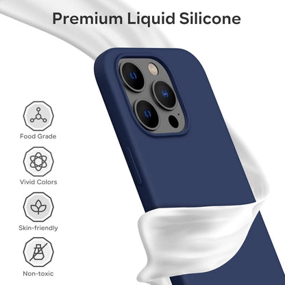 iPhone 15 Pro Max Silikonhülle 360° Schutz Mitternachtsblau