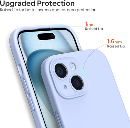 Hülle für iPhone 15, Liquid Silicone, Kameraschutz, Stoßfeste Handyhülle