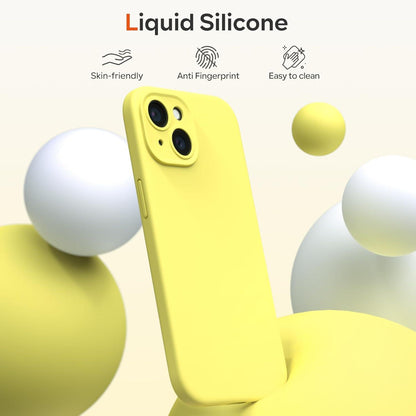iPhone 15 Hülle Liquid Silicone mit Kameraschutz und Schutzfolie
