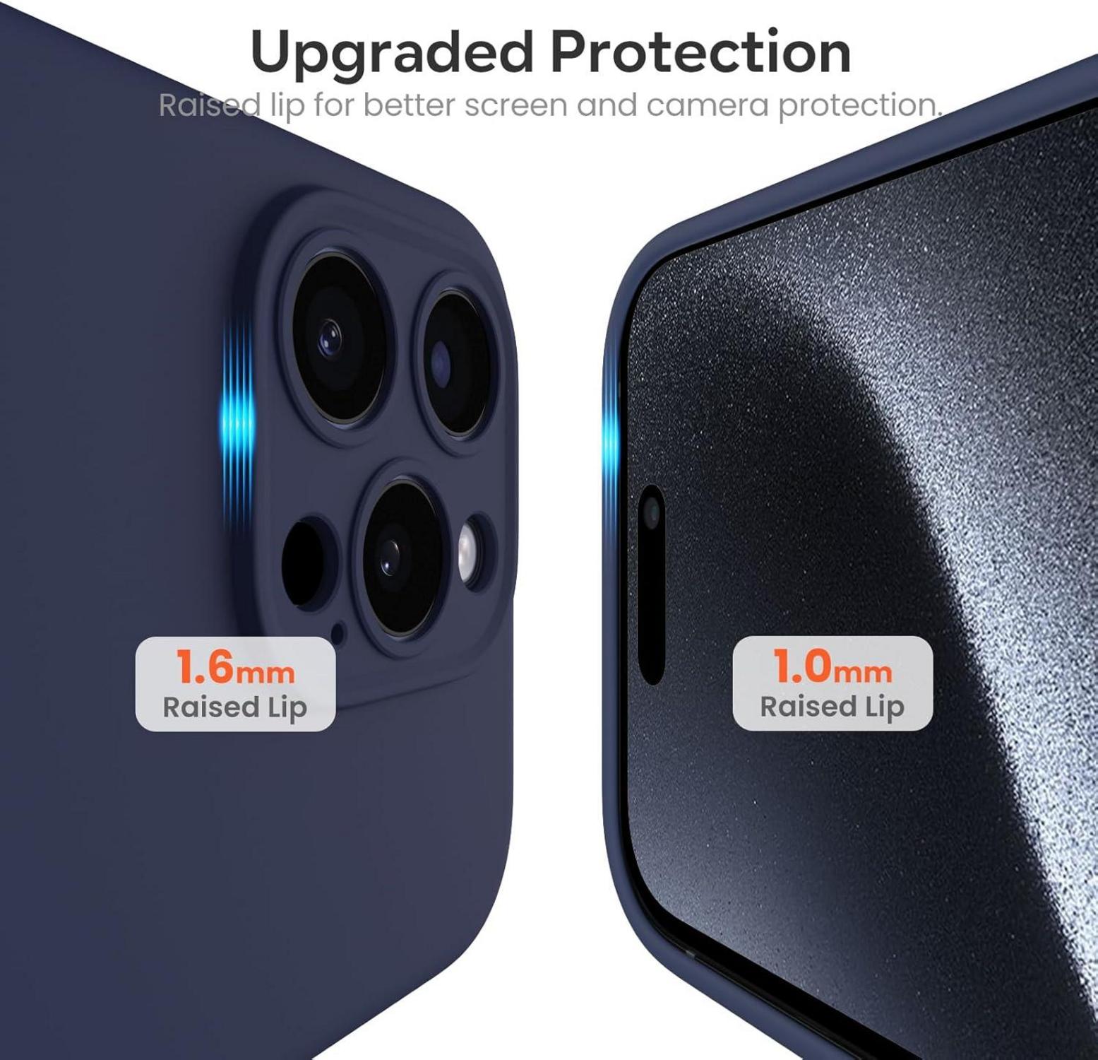 iPhone 15 Pro Hülle Liquid Silicone Stoßfeste Handyhülle Blau