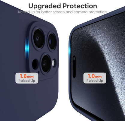 iPhone 15 Pro Hülle Liquid Silicone Stoßfeste Handyhülle Blau