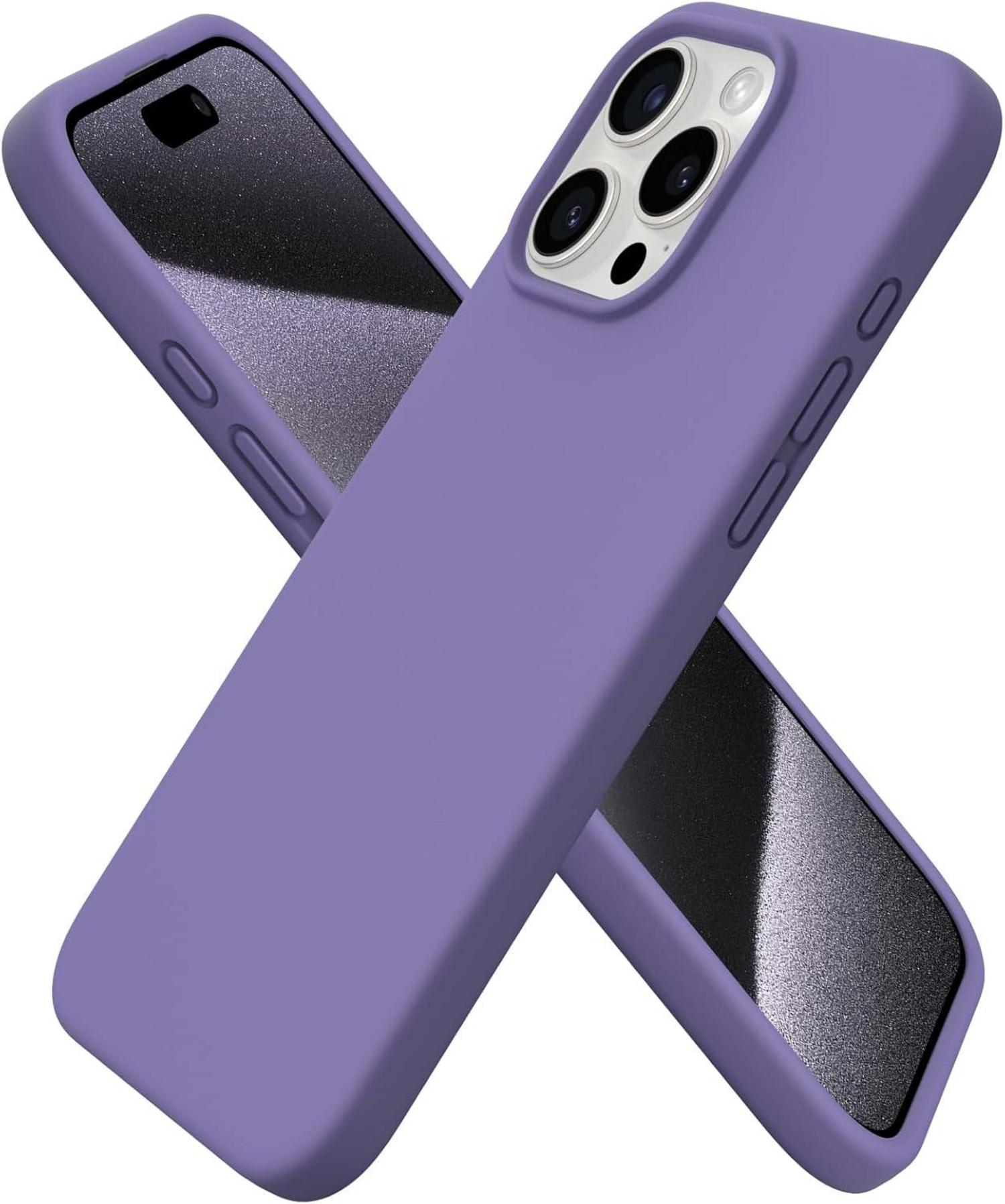 Silikonhülle für iPhone 15 Pro Max 6,7 Zoll flüssiges Silikon Violett