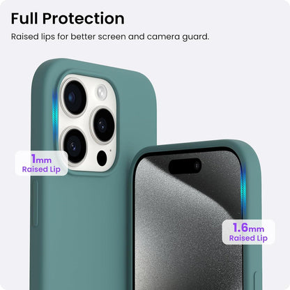 ORNARTO iPhone 15 Pro Max Hülle Silikon 6,7 Zoll Piniengrün