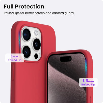 ORNARTO iPhone 15 Pro Hülle Silikon 6,1 Zoll - Rot