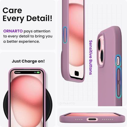 iPhone 15 Plus Hülle Silikon 6,7 Zoll Ultra Dünn Kratzfest Lila