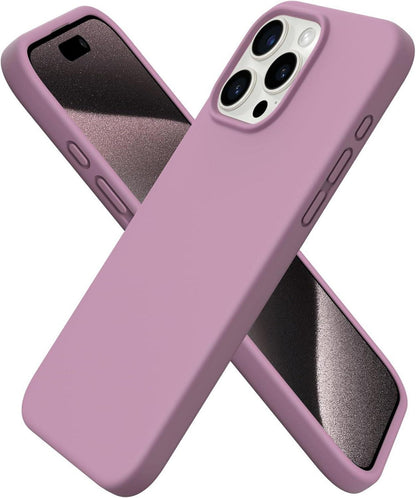 iPhone 15 Pro Max Hülle aus flüssigem Silikon in Lila Flieder