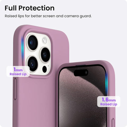 ORNARTO iPhone 15 Pro Max Hülle Silikon Lila Flieder 6,7 Zoll