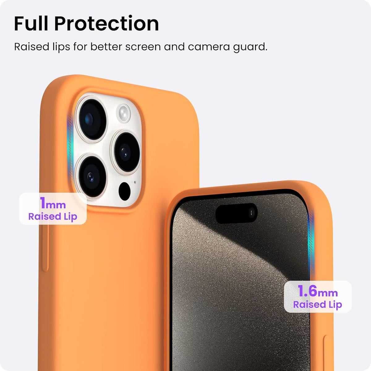 ORNARTO iPhone 15 Pro Max Hülle Silikon 6,7 Zoll Kratzfeste Schutzhülle Papaya