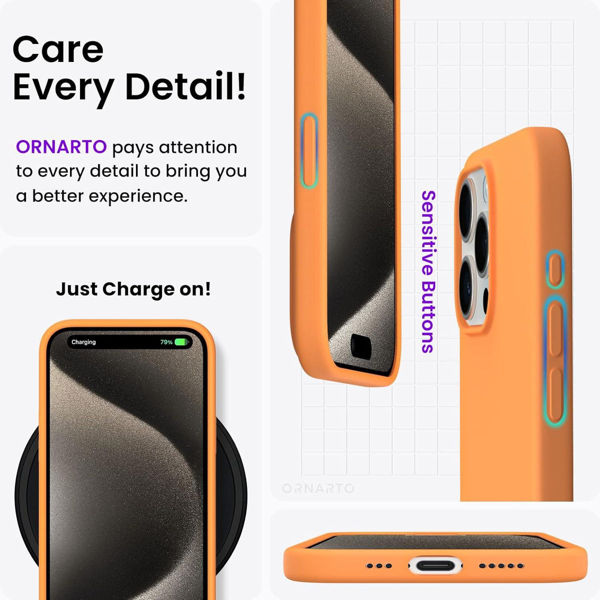 Silikon Hülle iPhone 15 Pro Max 6,7 Zoll - Papaya - Kratzfeste Schutzhülle