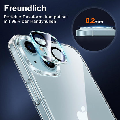3er Set Kameraschutz iPhone 15/15 Plus - Ultra-Klar, Kratzfest, Stabil