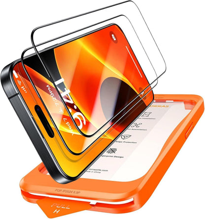 Panzerglas folie für iPhone 15 Pro, Bruchsicherheit 9H+ - 2er Set