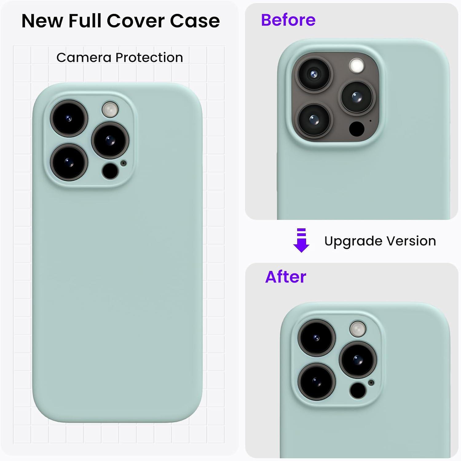 ORNARTO iPhone 15 Pro Hülle 6.1 Zoll Silikon Schutzhülle Agavengrün