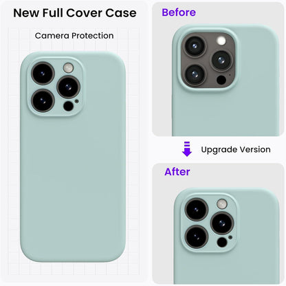 ORNARTO iPhone 15 Pro Hülle 6.1 Zoll Silikon Schutzhülle Agavengrün