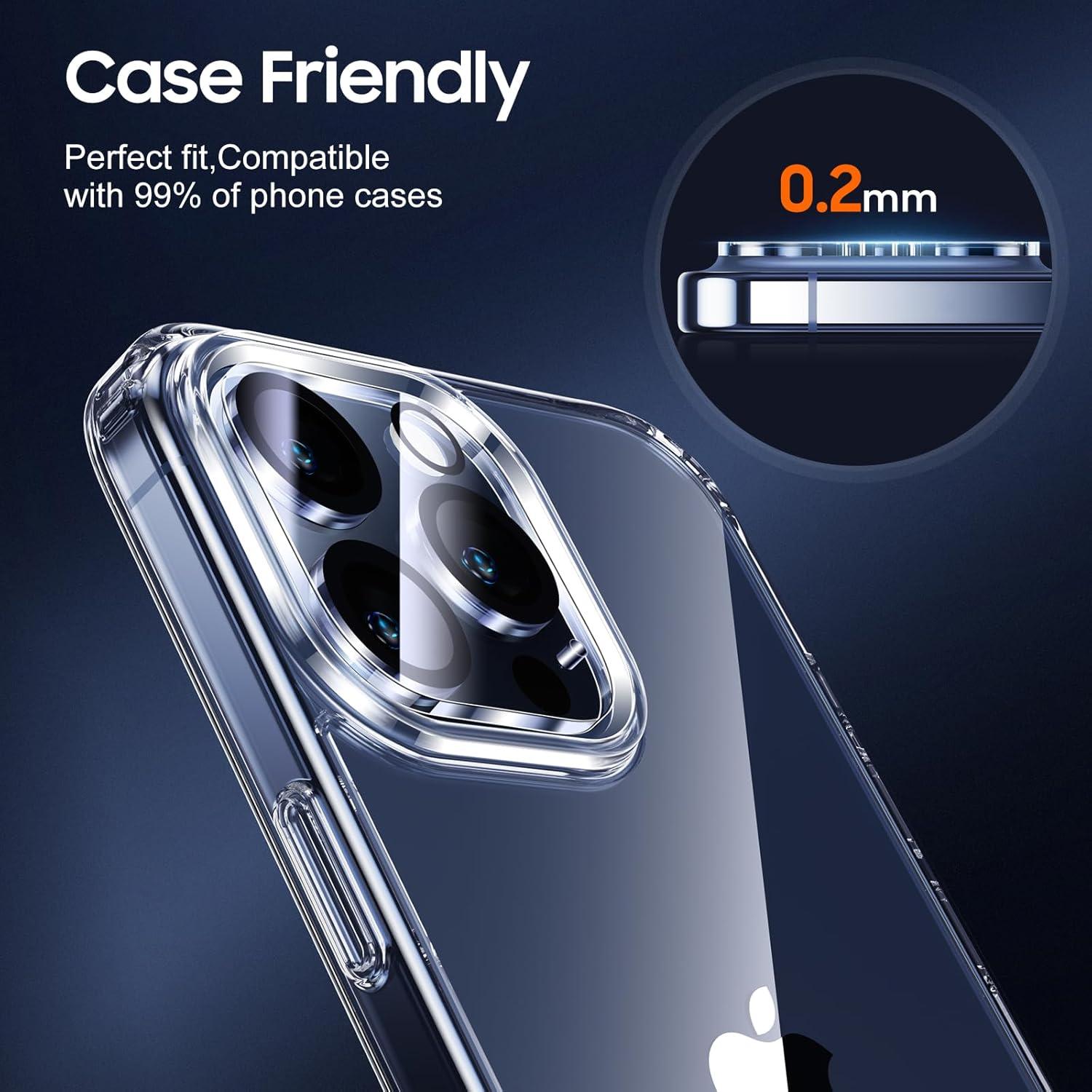 3er Set Kamera Schutz für iPhone 15 Pro/Pro Max, Kratzfest, 9H