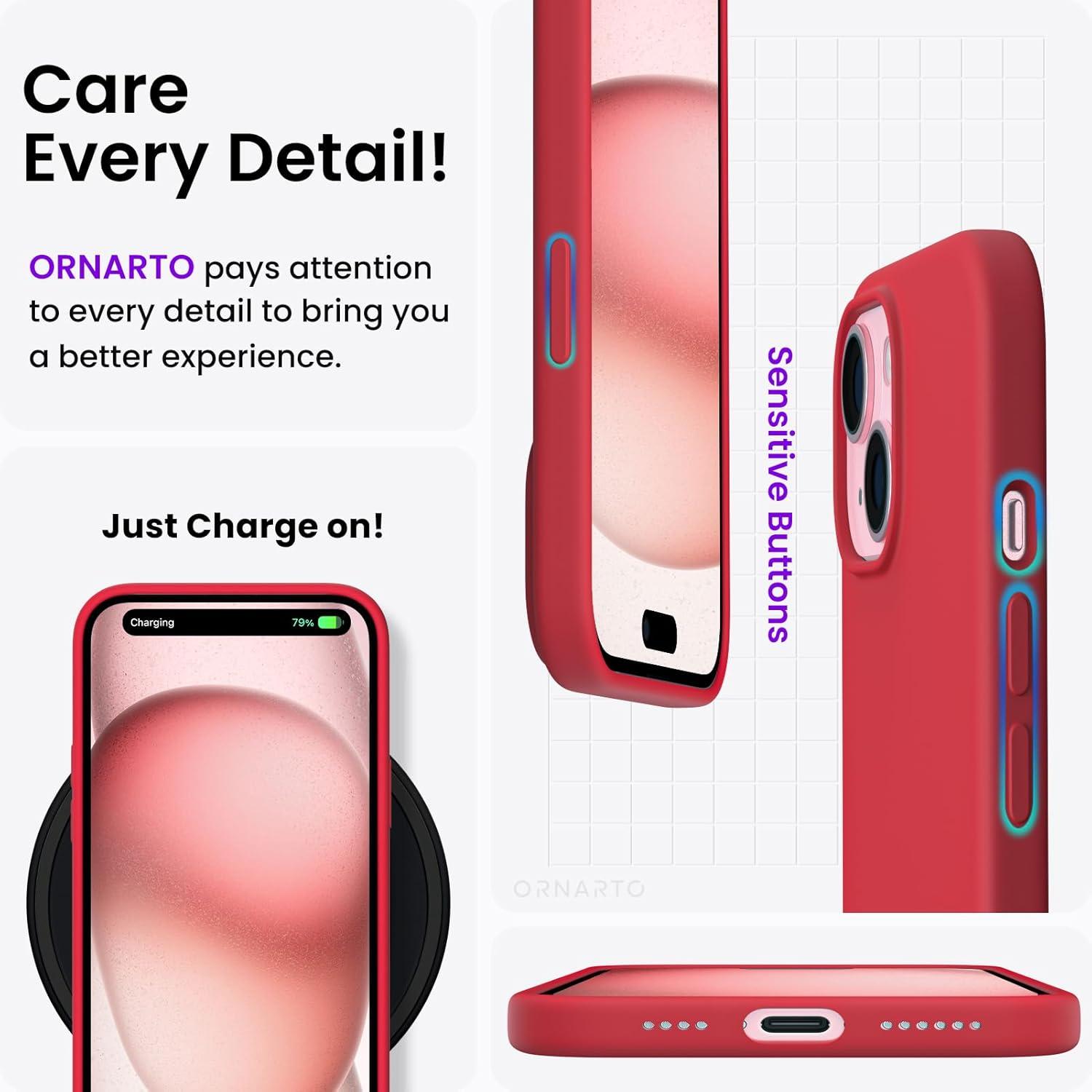 iPhone 15 Plus Hülle Silikon 6,7 Zoll Flüssig Rot Schutz 2023
