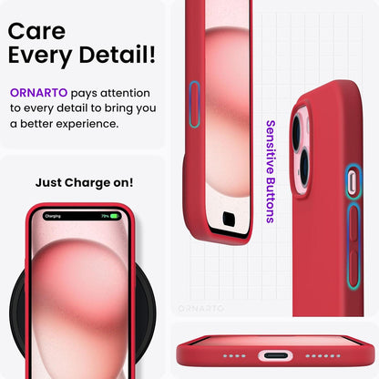 iPhone 15 Plus Hülle Silikon 6,7 Zoll Flüssig Rot Schutz 2023