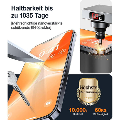 Panzerglas Schutzfolie für iPhone 14 & 15 Max/Plus 2er Pack